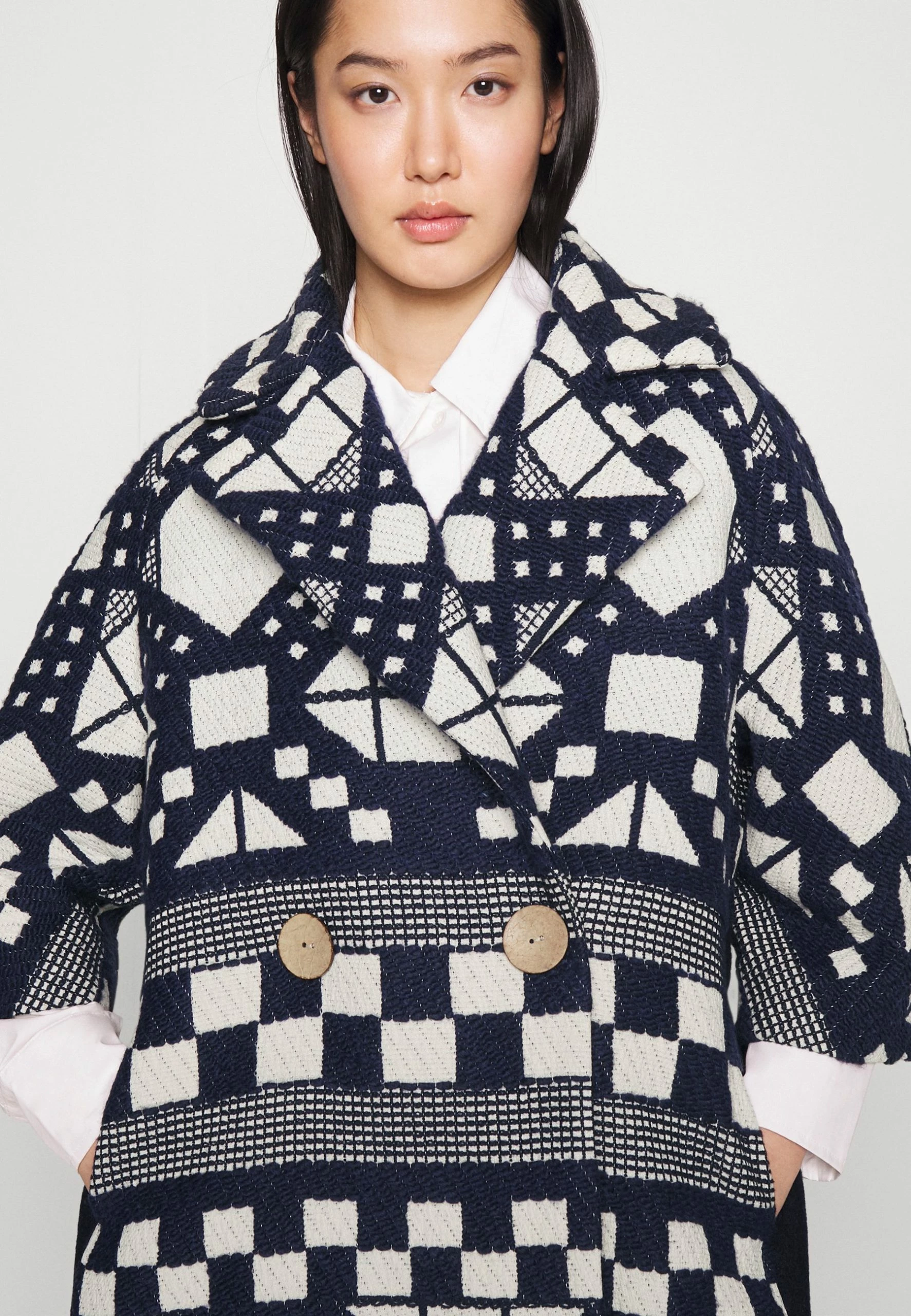 The Dudley Coat - Mantel - Navy/ White 6 The Dudley Coat - Mantel - Navy/ White - Afbeelding 4