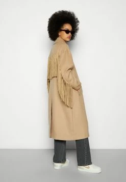 COLOURFUL REBEL Koko Fringe Coat - Mantel - Camel -ONLY shop acb6d9484a834ec28f1bf5a6b3ee7b89