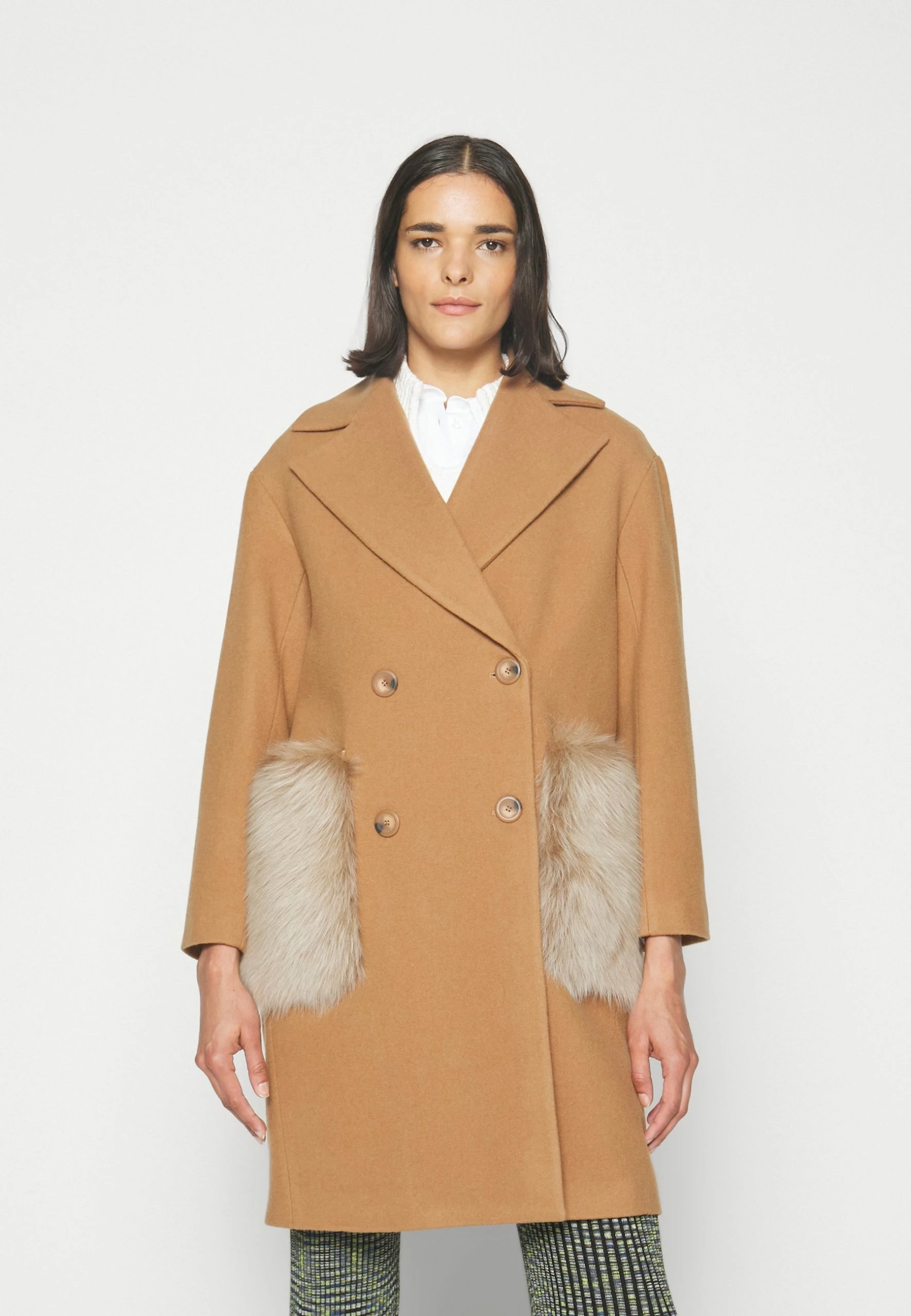 Madison Coat With Shearling Pockets - Mantel - Camel/Honey 5 Madison Coat With Shearling Pockets - Mantel - Camel/Honey - Afbeelding 3