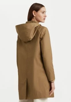 Hooded Lined Coat - Halflange Jas - New Tan -ONLY shop b2d0a44bc2ed42e39a96d0ef9febf0b9