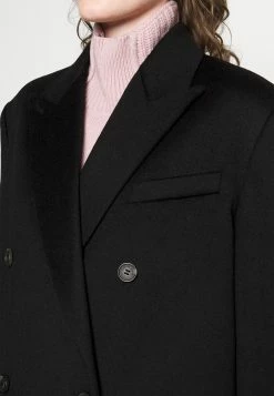 Calvin Klein Melton Double Breasted Coat - Mantel - Black -ONLY shop b4297f95f52c45bd8db957ab84314d3f