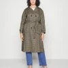 Kcoly Coat - Trenchcoat - Houndstooth/Sand/Blue