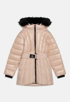 Calvin Klein Jeans Long Belted Puffer Coat - Winterjas - Rose Clay