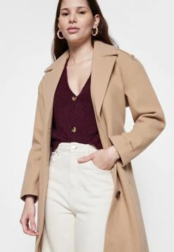 ONLY Onlnewemma Long Coat - Mantel - Beige -ONLY shop bf7b03020d7d4c28a8aa2c54e39780e5