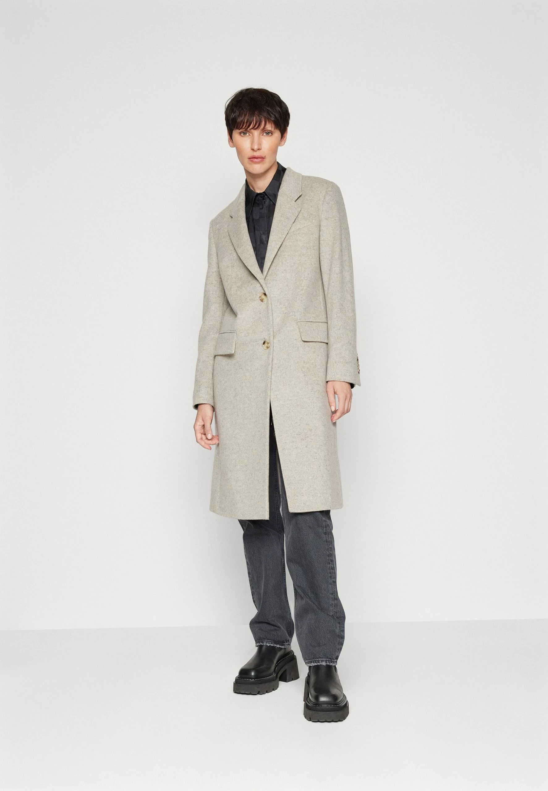 Boss Slim-Fit Coat In Virgin Wool And Cashmere - Mantel - Open White 5 Boss Slim-Fit Coat In Virgin Wool And Cashmere - Mantel - Open White - Afbeelding 3