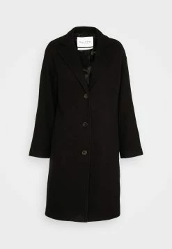 Marc O'Polo Coat Single Breasted Lapel Collar Half Lining - Mantel - Black -ONLY shop cbe0aec5eac9426099701abb942dc761