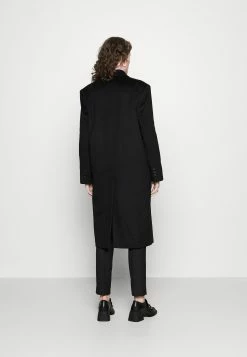 Calvin Klein Melton Double Breasted Coat - Mantel - Black -ONLY shop d57bbccb01514b9495d47a7ba95464e6