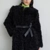 Romy Tigrado Shearling Coat - Halflange Jas - Black Silky -ONLY shop d6cb57accb754204b3bab68ea78170b8
