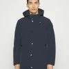 Blauer Long Jacket Coat Detachable Hoodie - Gewatteerde Jas - Blue