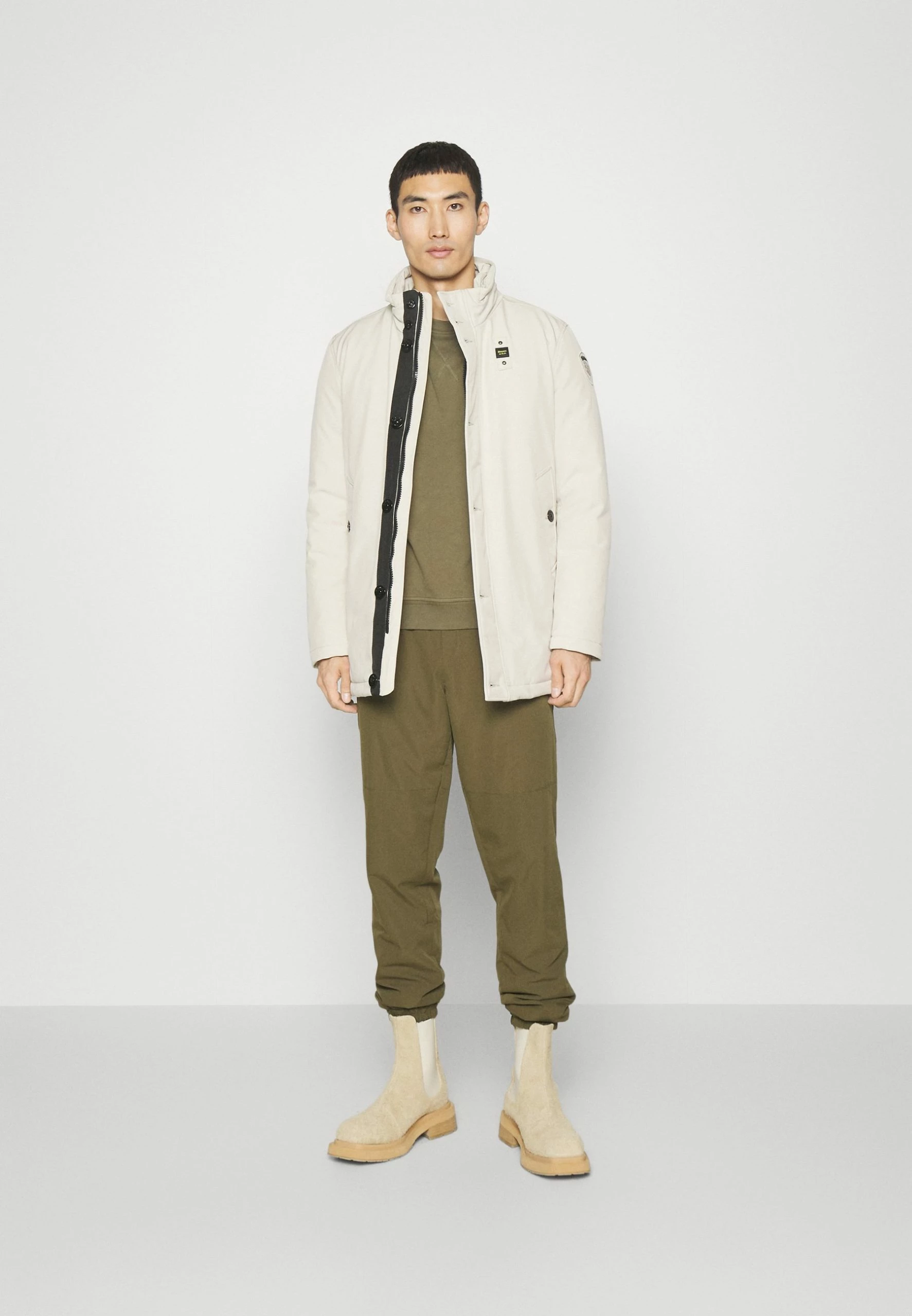 Blauer Long Jacket Coat Detachable Hoodie - Gewatteerde Jas - Pelican 4 Blauer Long Jacket Coat Detachable Hoodie - Gewatteerde Jas - Pelican - Afbeelding 2