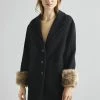 Maggi Car Coat Short With Cuffs - Halflange Jas - Black/Honey