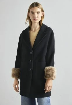 Maggi Car Coat Short With Cuffs - Halflange Jas - Black/Honey