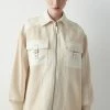 Ipekyol Oversize Technical Fabric And Knit Mix Coat - Halflange Jas - Natural