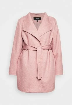 Vero Moda Curve Vmverodonavivian Coat Curve - Mantel - Nostalgia Rose/Melange -ONLY shop e20782bdf7a941bbb055673f457d98c1