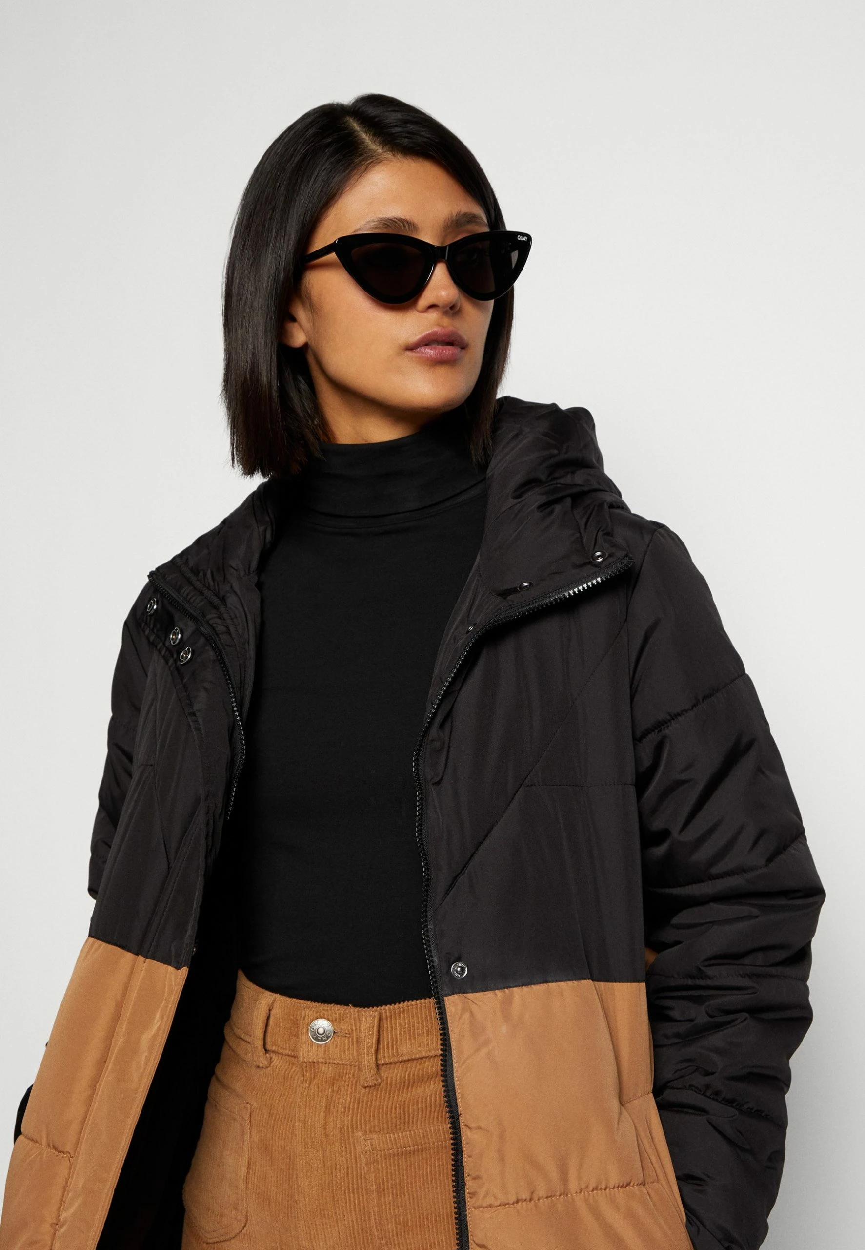 Vila Vitate Long Padded Coat - Winterjas - Black/Bronze Brown 6 Vila Vitate Long Padded Coat - Winterjas - Black/Bronze Brown - Afbeelding 4