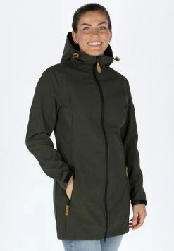 Softshell Coat W - Halflange Jas - Olive Melange 16 Softshell Coat W - Halflange Jas - Olive Melange -ONLY shop e672b8bcb6434f9aa82ad3d6998f3b2c