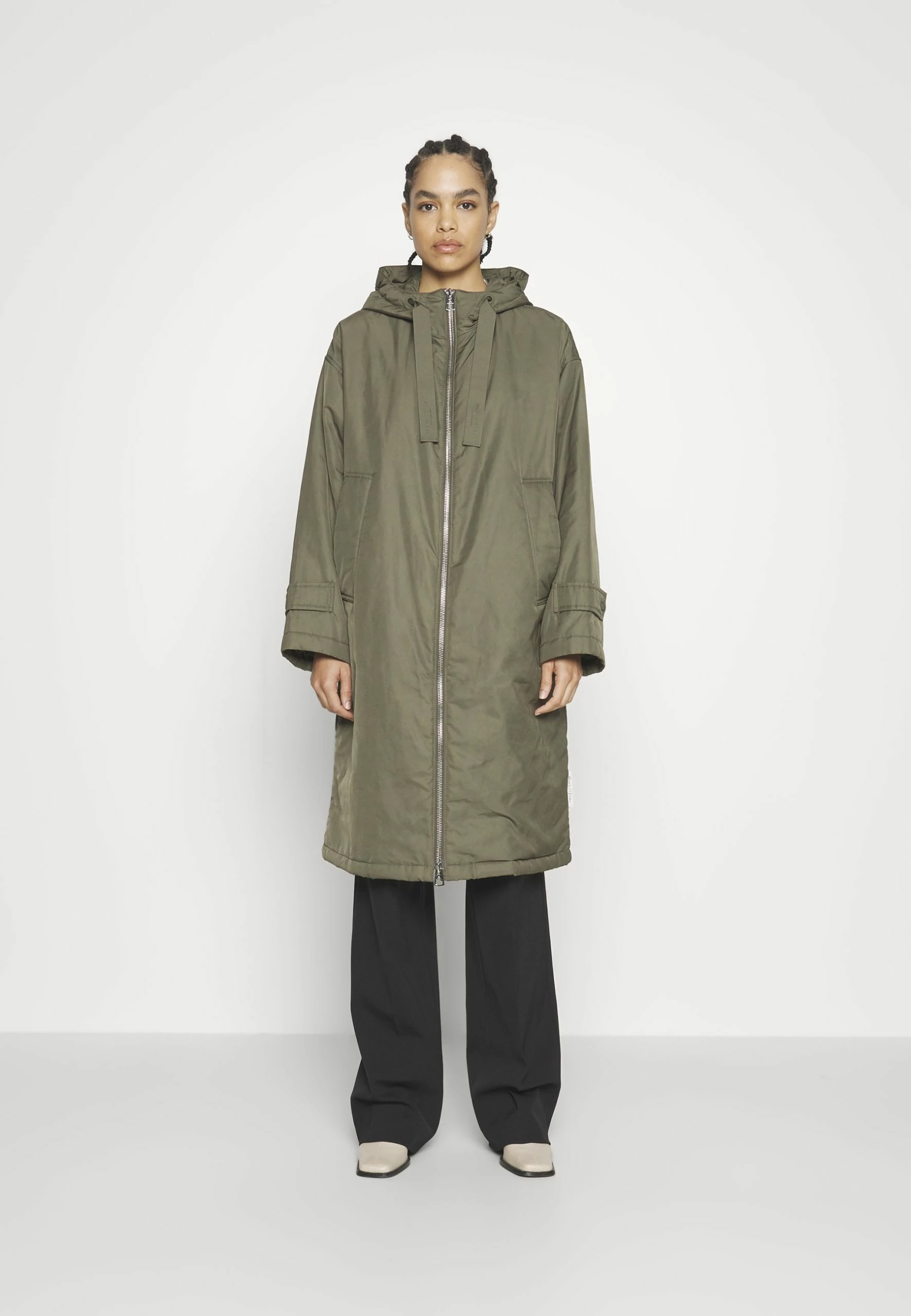 Marc O'Polo Coat Long Padded Fixed Hood Zipper Drawstring Waist - Parka - Olive Crop 6 Marc O'Polo Coat Long Padded Fixed Hood Zipper Drawstring Waist - Parka - Olive Crop - Afbeelding 4
