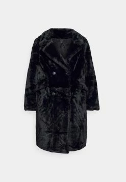 Vero Moda Curve Vmsuielly Long Faux Coat Plus Size - Mantel - Black -ONLY shop e9f6b9d82d2b4381bda8f228e1e6babf