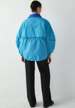 Ipekyol Relaxed Fit Adjustable Waist Colorblock Coat - Outdoorjas - Blue -ONLY shop ec899932ed7449dab71f7c8d7839ed9a