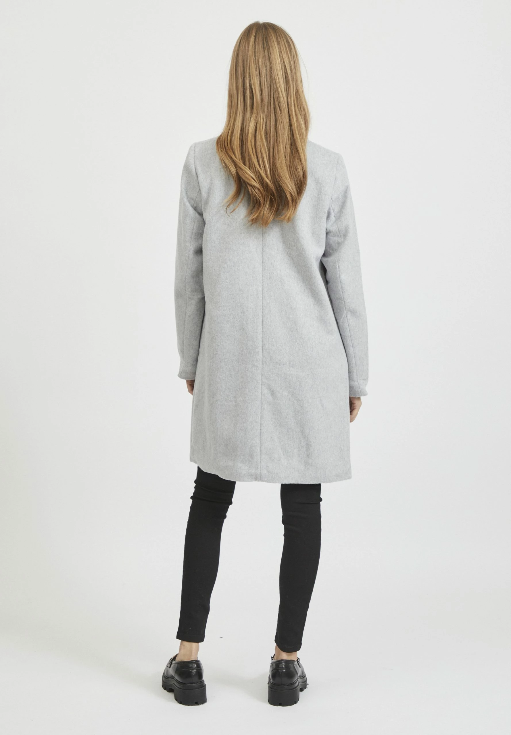 Vila Vileovita Coat - Mantel - Light Grey Melange 5 Vila Vileovita Coat - Mantel - Light Grey Melange - Afbeelding 3