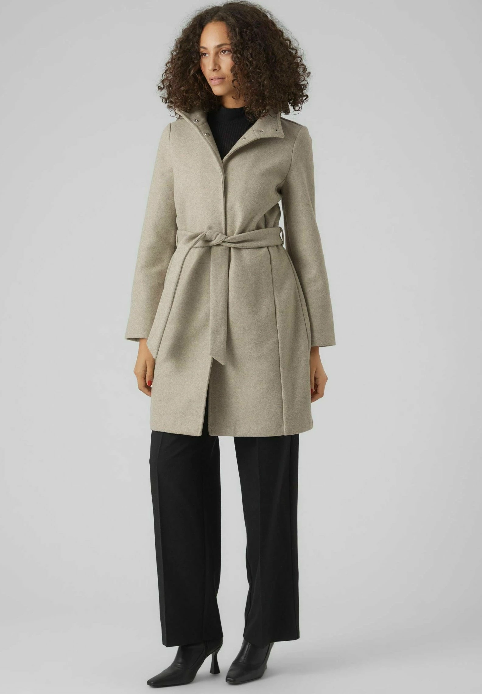 Vero Moda Vmpopally Coat - Mantel - Silver Mink 4 Vero Moda Vmpopally Coat - Mantel - Silver Mink - Afbeelding 2