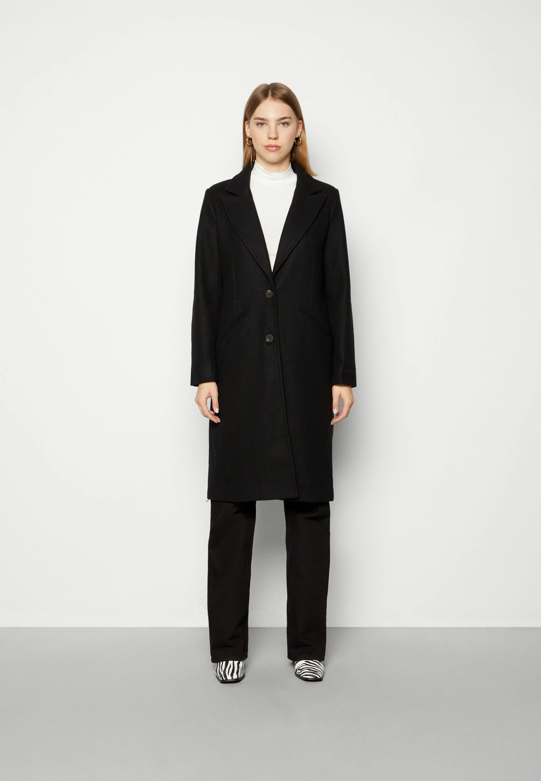 Vila Vivalji Long Coat - Mantel - Black 3 Vila Vivalji Long Coat - Mantel - Black
