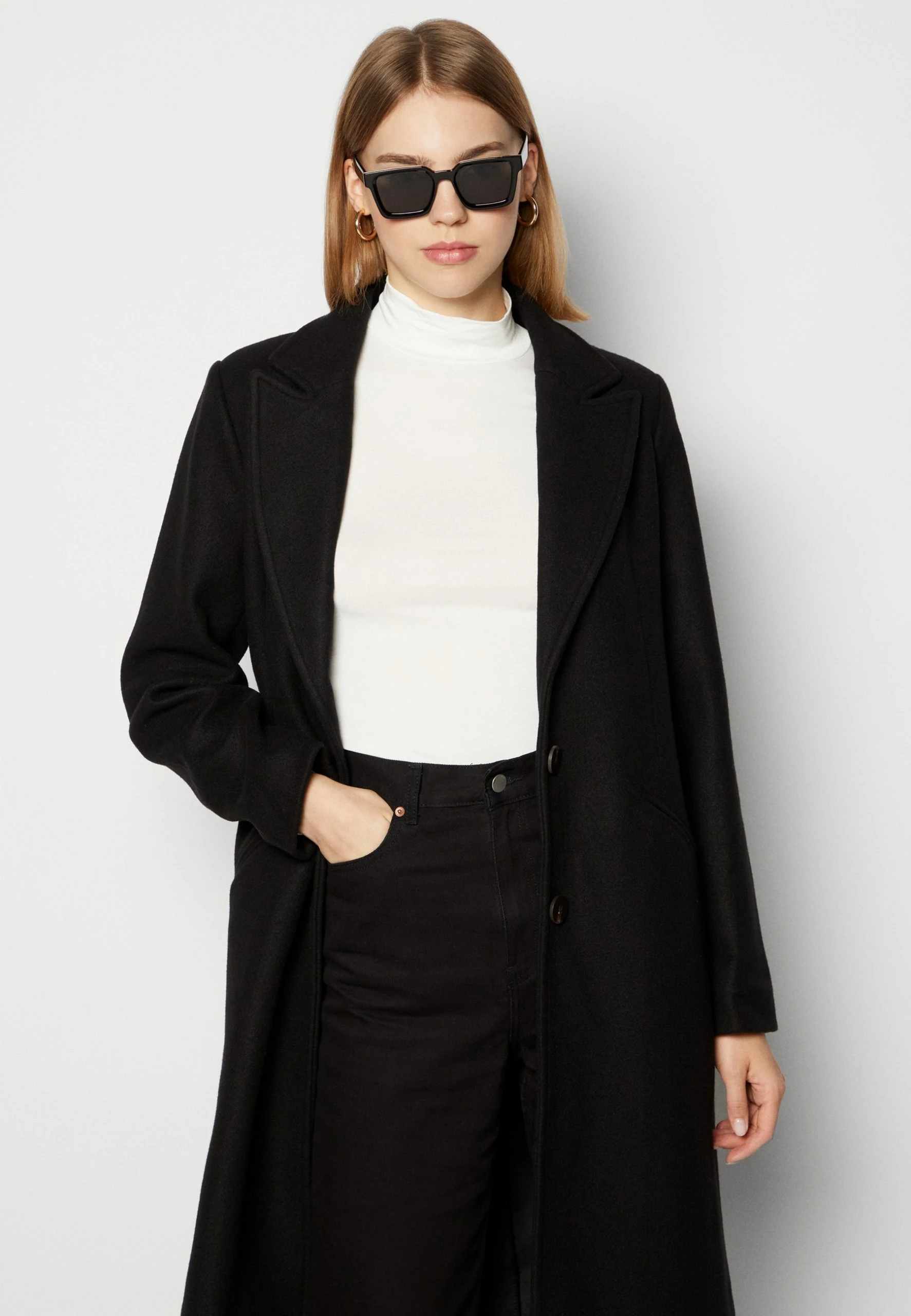 Vila Vivalji Long Coat - Mantel - Black 6 Vila Vivalji Long Coat - Mantel - Black - Afbeelding 4