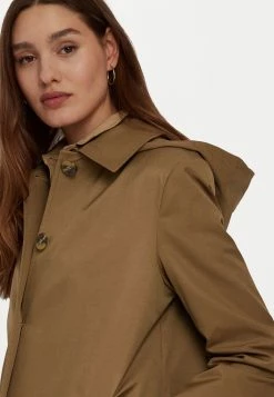 Hooded Lined Coat - Halflange Jas - New Tan -ONLY shop f5bb4321594948678770f6eb77656e11