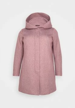 ONLY CARMAKOMA Carsedona Light Coat - Halflange Jas - Rose Brown Melange -ONLY shop f6731ea0000f421cb32e3f0993e9d978