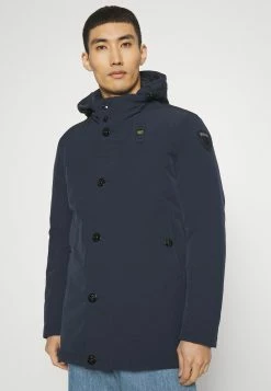 Blauer Long Jacket Coat Detachable Hoodie - Gewatteerde Jas - Blue -ONLY shop f6ea0ccf8e864f12922c4f1251104661